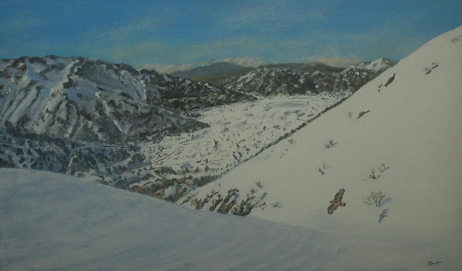 Omalos Plateau Crete in Winter Painting by David Capon
