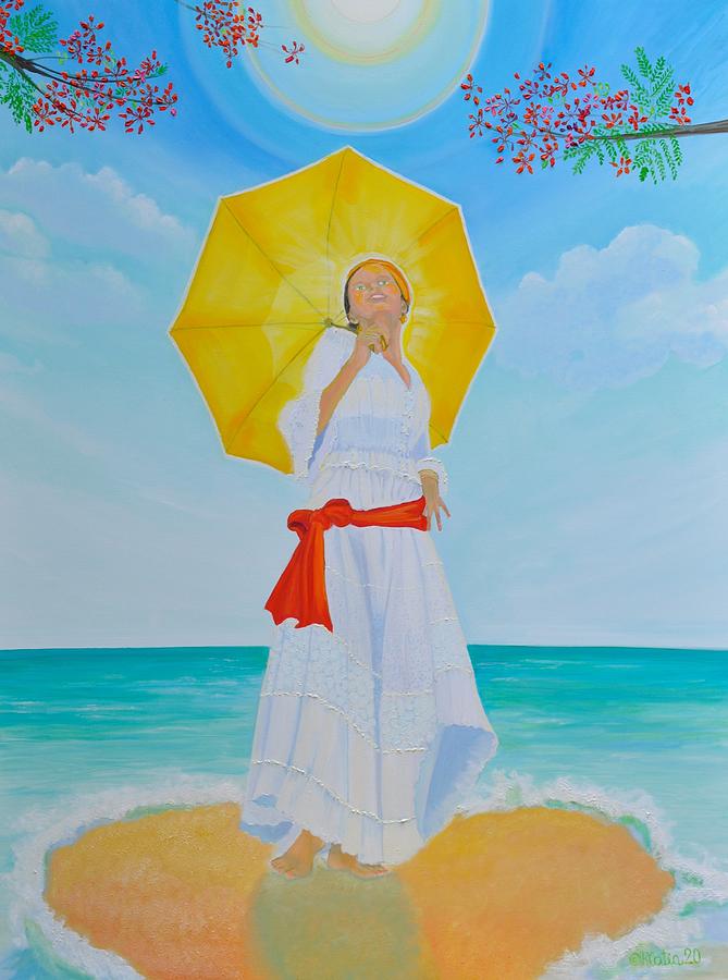 Summer Painting - Ombrelle Soleil Creole by KCatia Creole Art