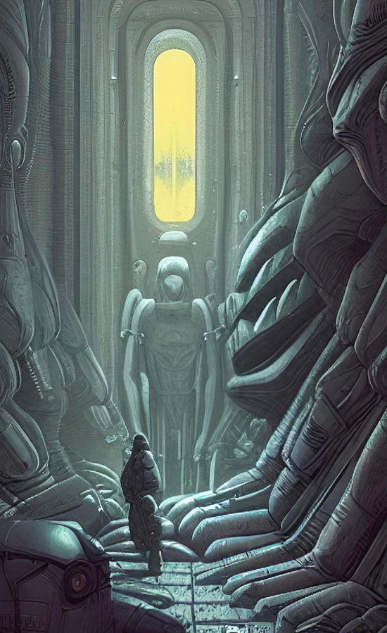 Science Fiction Digital Art - Ominous Hallways by Vennie Kocsis