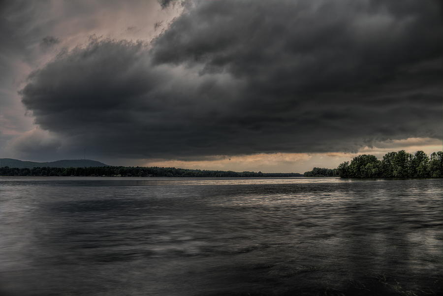Ominous Shelf Cloud Crossing Lake Wausau Photograph by Dale Kauzlaric