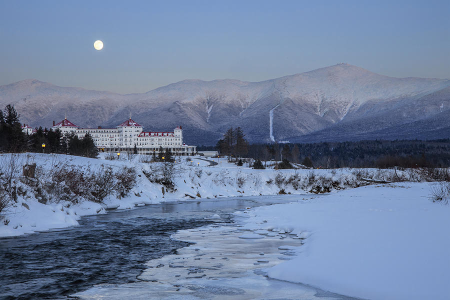 Omni Dusk Winter Moonrise Photograph by White Mountain Images