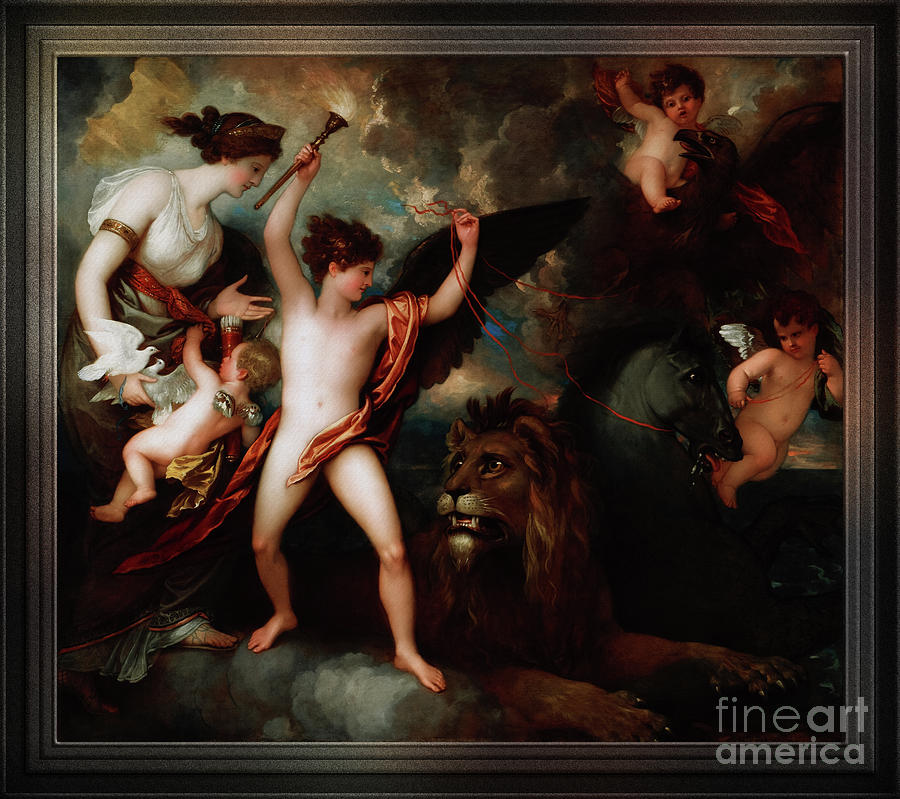 Omnia Vincit Amor by Benjamin West Classical Fine Art Reproduction Painting by Rolando Burbon