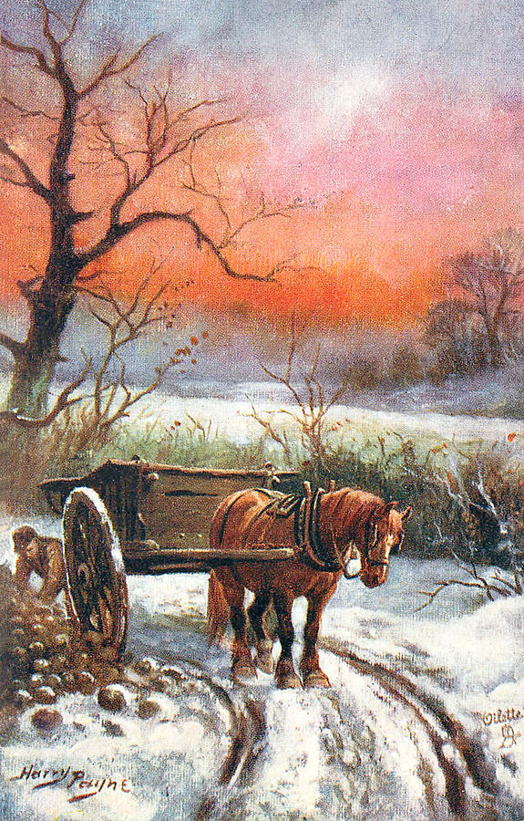 Winter Digital Art - On a Countryside Road by Long Shot