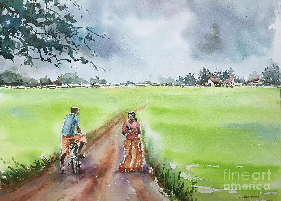 On a memory lane... Painting by George Jacob