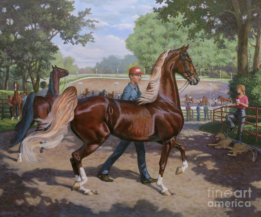 Horse Painting - On Deck by Jeanne Newton Schoborg