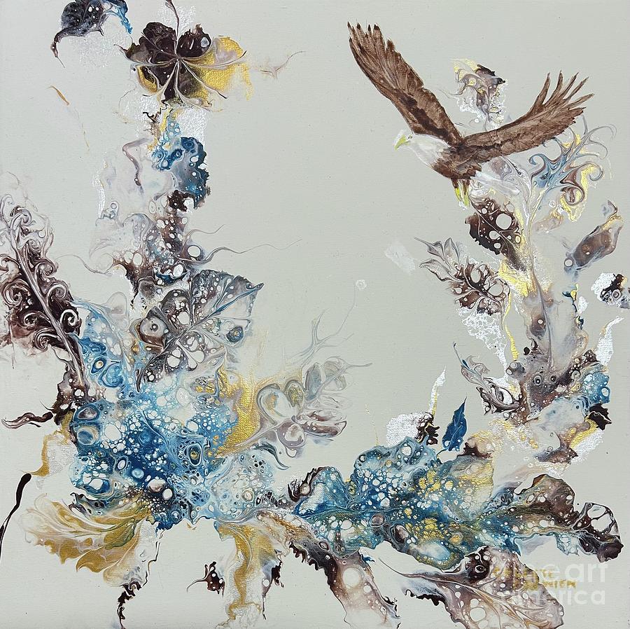 On Eagles Wings Painting by Celeste Drewien
