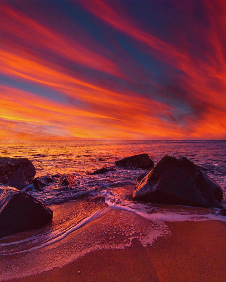 On Fire Sunrise Photograph By Frank Rosario - Fine Art America