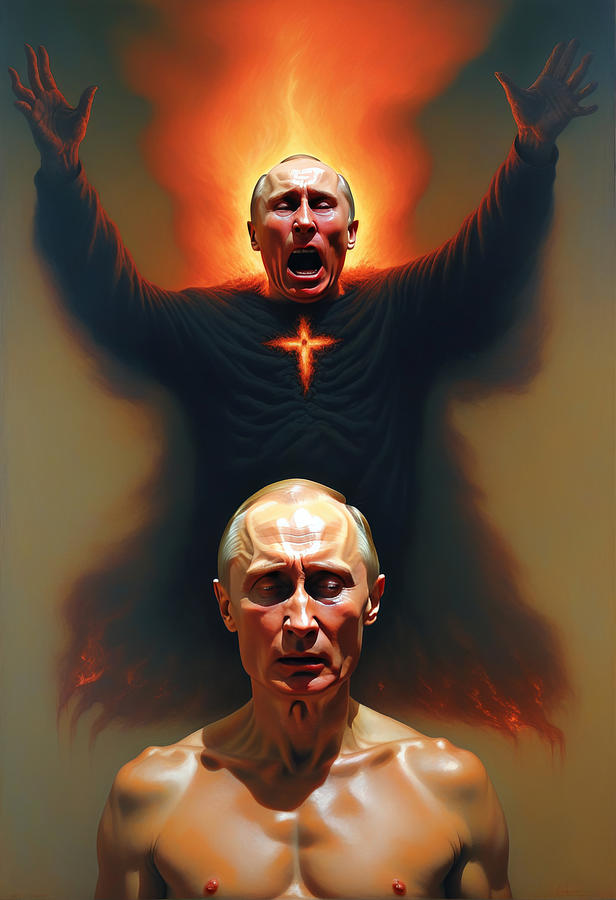Moscow Painting - On his Way to Hell by My Head Cinema