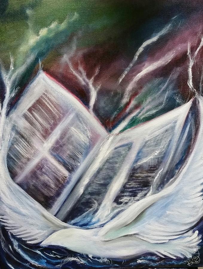 On his Wings Painting by Brenda Kay Deyo