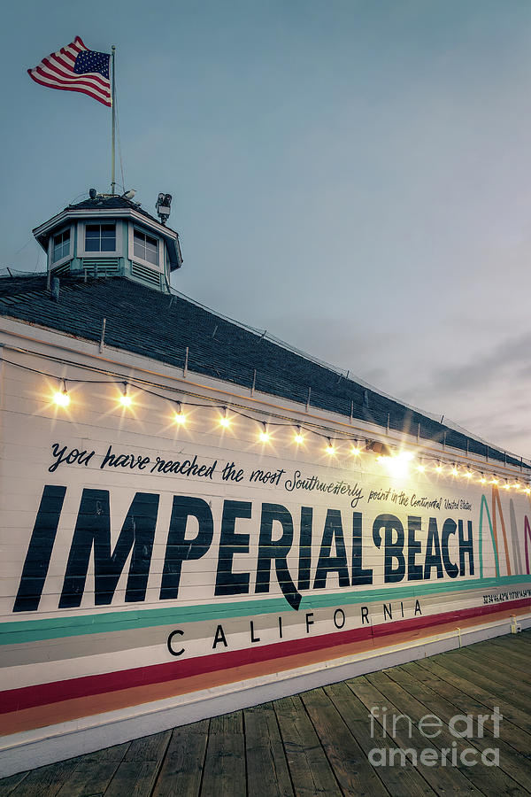On Imperial beach pier, San Diego Photograph by Delphimages Photo Creations