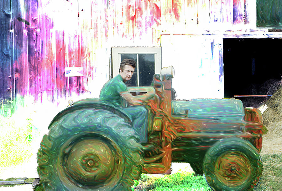 On My Tractor Day Digital Art by Cathy Anderson