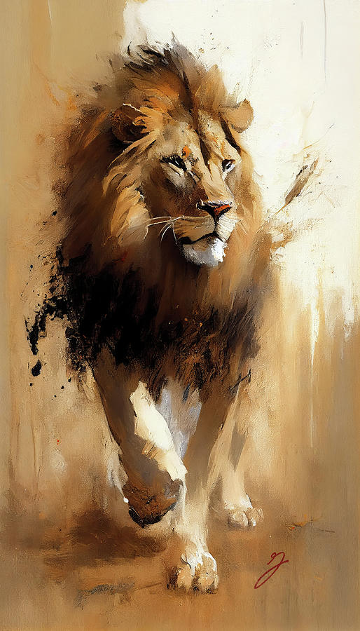 Wildlife Painting - On the Hunt by Greg Collins