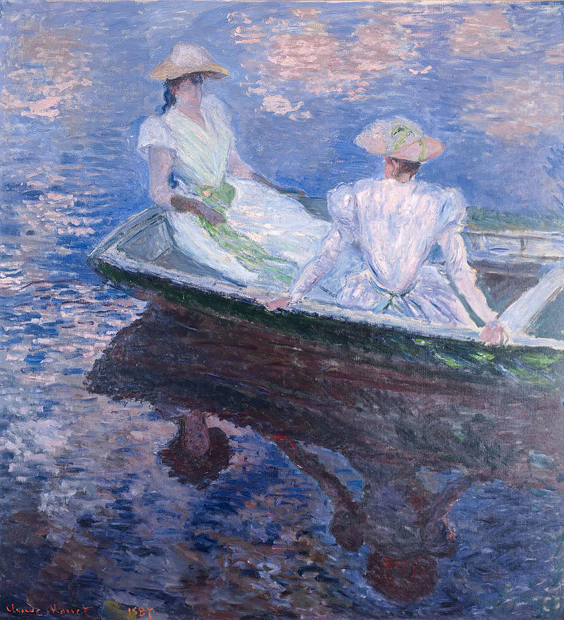 Claude Monet Painting - On The Boat- Monet by Claude Monet