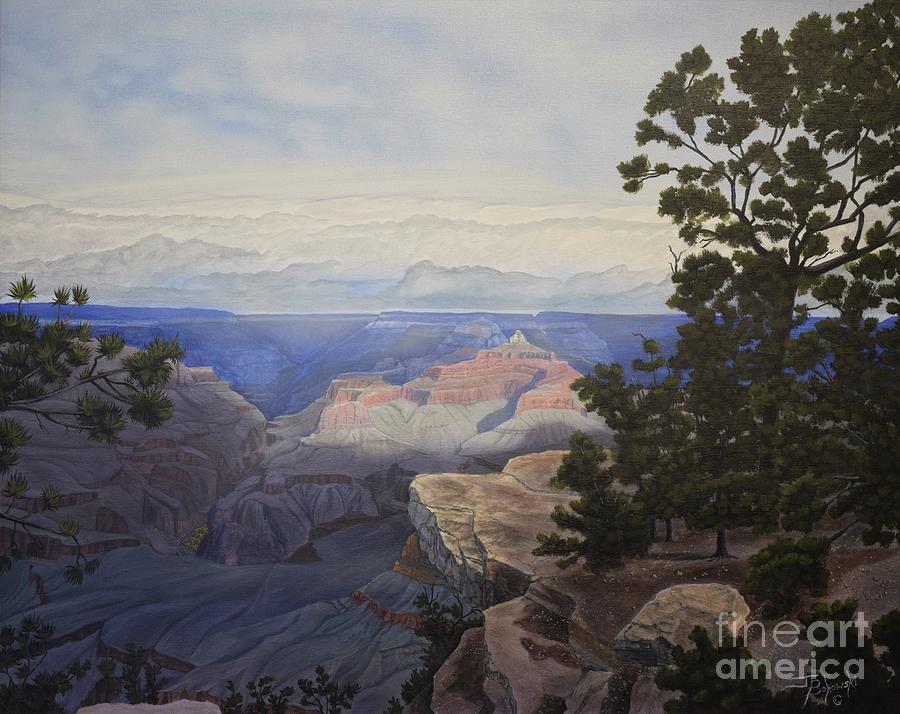Grand Canyon National Park Painting - On The Edge of Grandeur by Jerry Bokowski