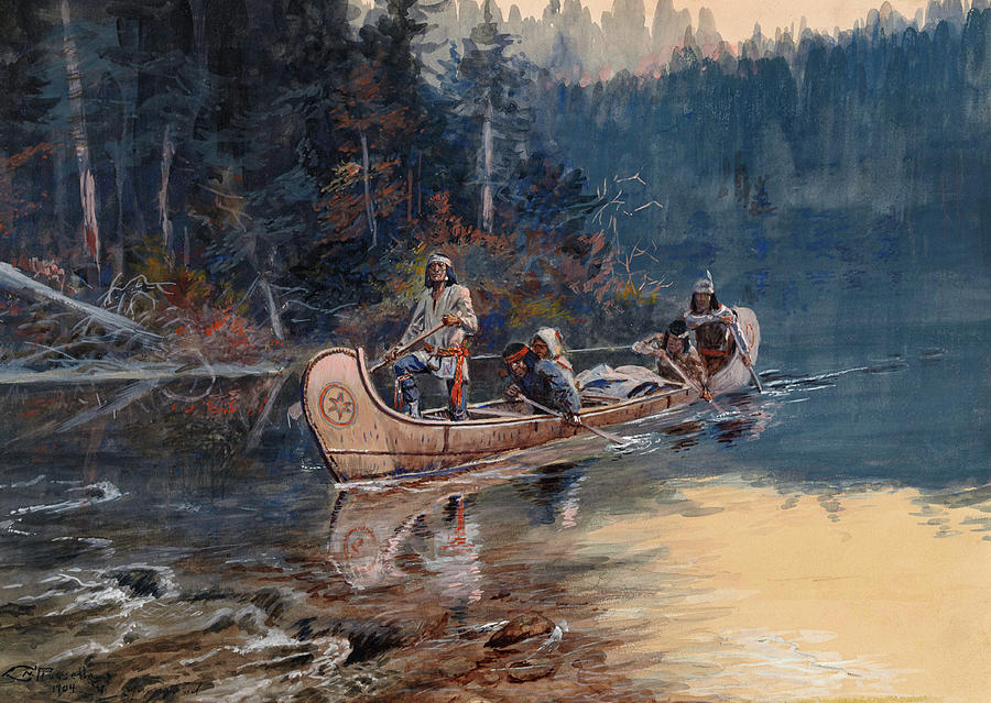 On the Flathead Painting by Charles Marion Russell