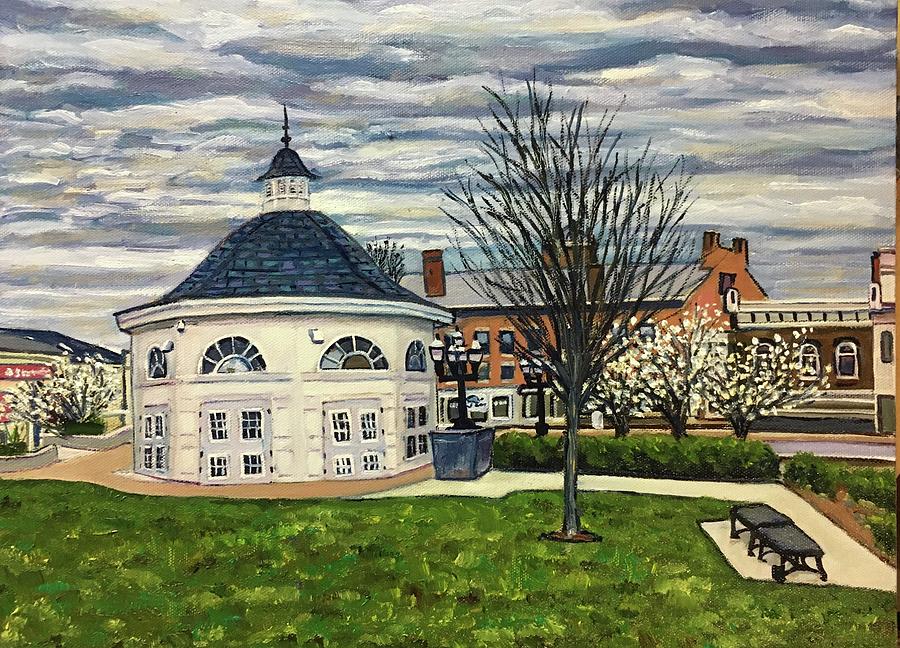 On the Green, Early Spring Painting by Richard Nowak