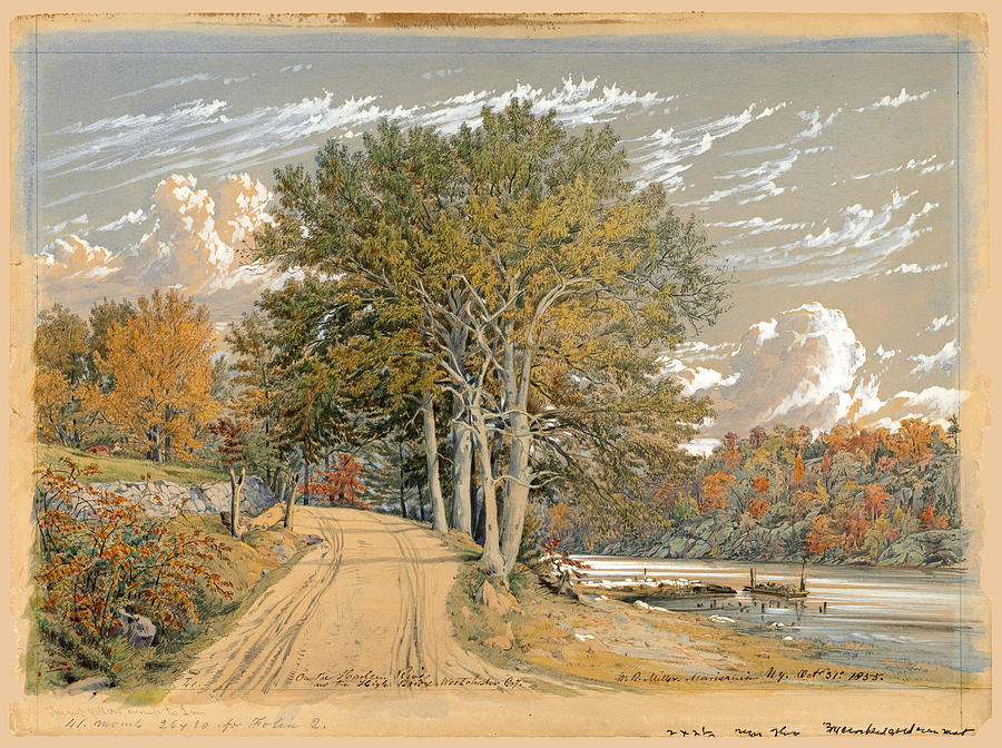 On the Harlem River Drawing by William Rickarby Miller