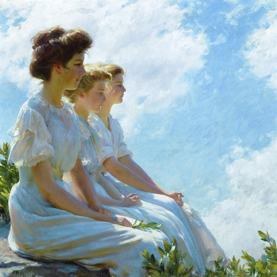 Charles Courtney Curran Painting - On the Heights, 1861-1942 by Charles Courtney Curran