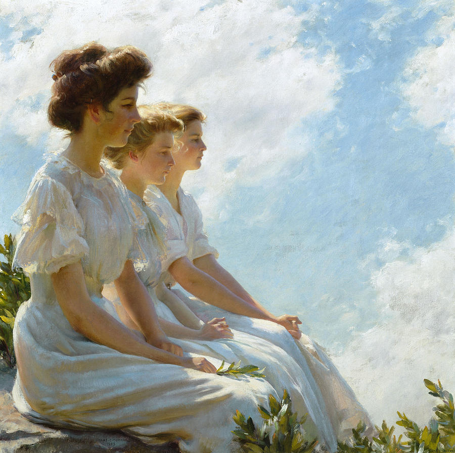 On the Heights, circa 1909 Painting by Charles Courtney Curran