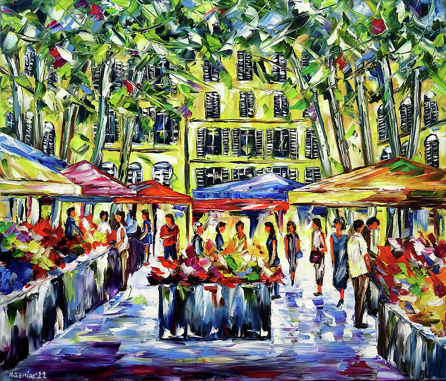 On The Market Painting by Mirek Kuzniar