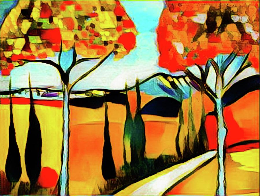 On the path to Mont St Victoire Mixed Media by Rusty Gladdish
