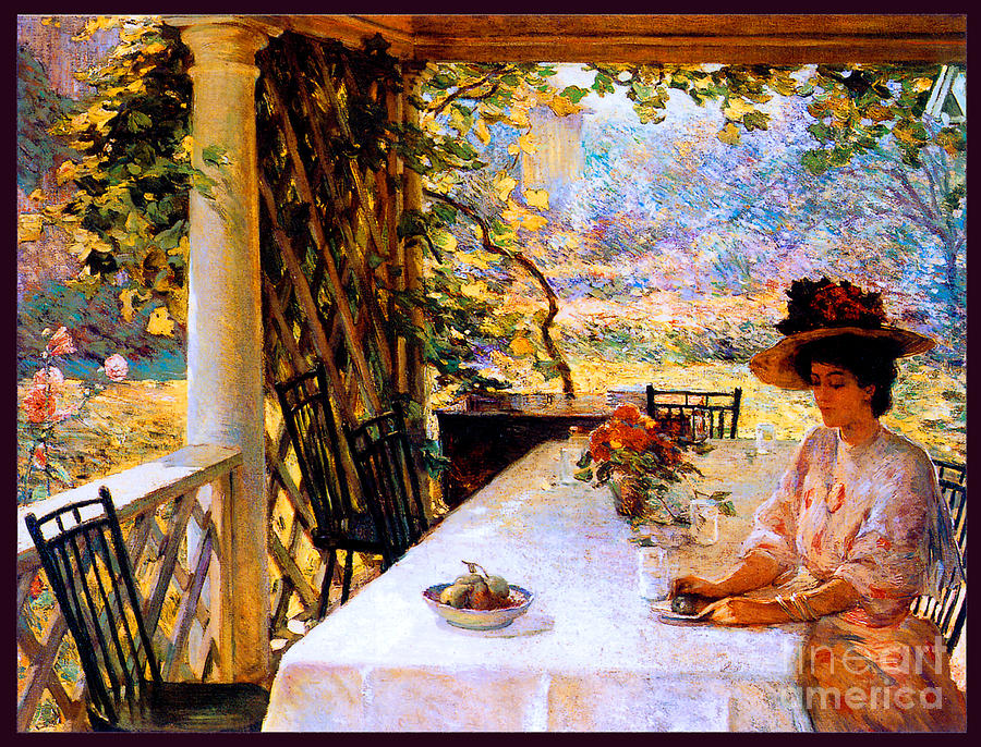 On the Porch 1908 Painting by William H  Chadwick