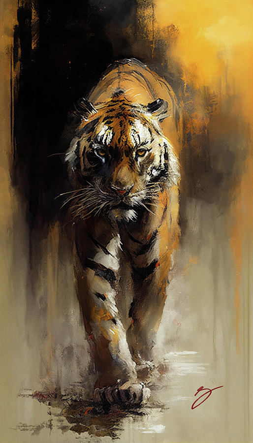 Wildlife Painting - On the Prowl by Greg Collins