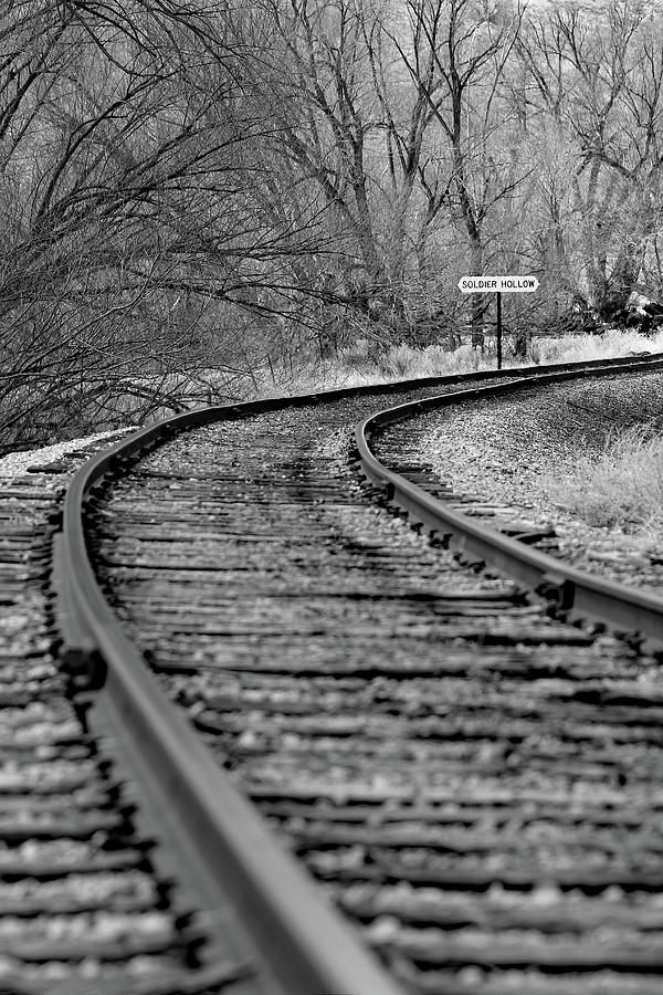 On The Rails At Soldier Hollow - Bw Photograph by Jennifer Robin
