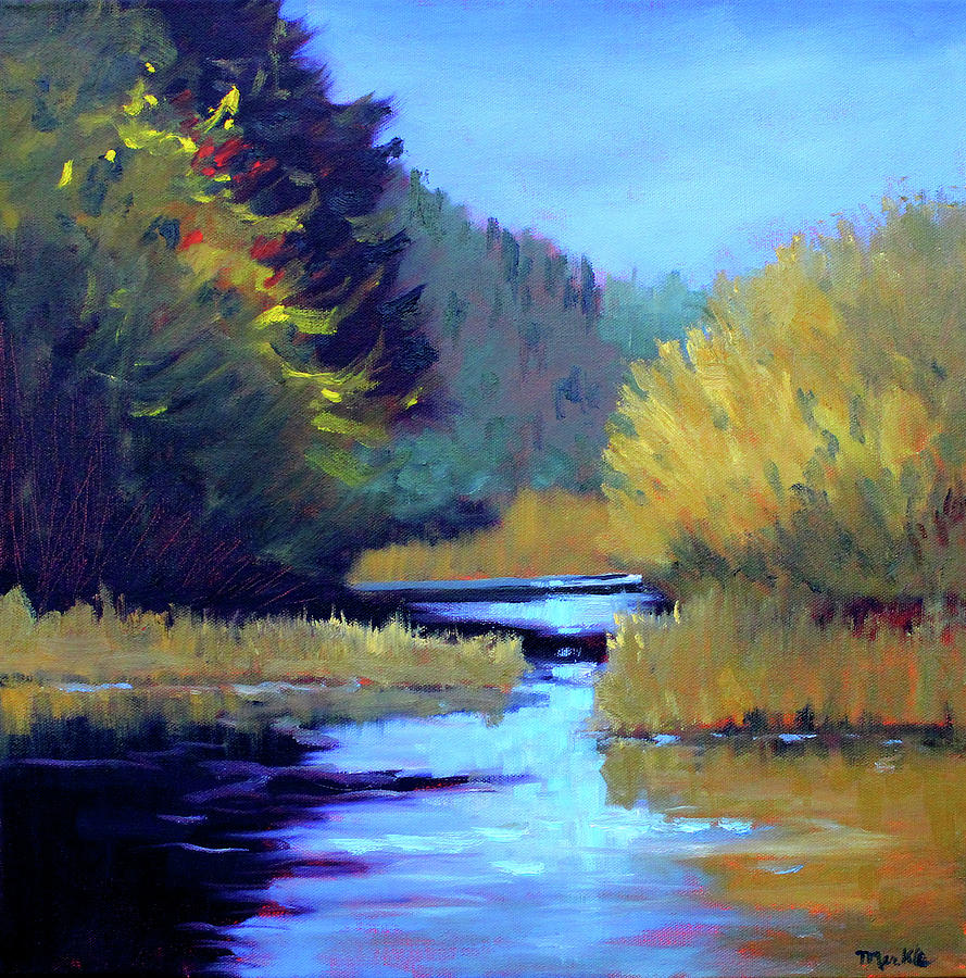 On the River Painting by Nancy Merkle
