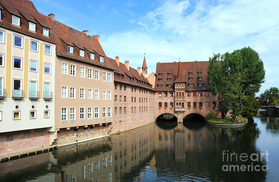 Buildings on the river Pegnitz in the old town of Nuremberg, Germany. Photograph by Gunther Allen