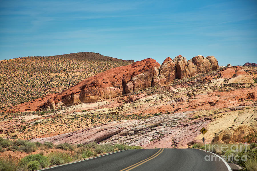 Nature Photograph - On the Road Valley of Fire Color Landscape  by Chuck Kuhn