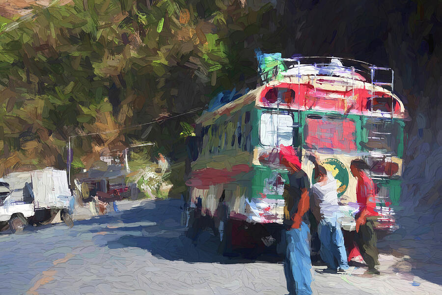 On the roads of Guatemala - Painting Digital Art by Tatiana Travelways