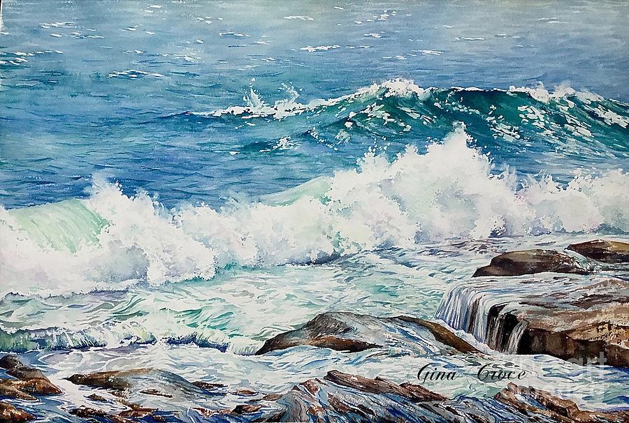 On the Rocks Painting by Gina Croce - Fine Art America