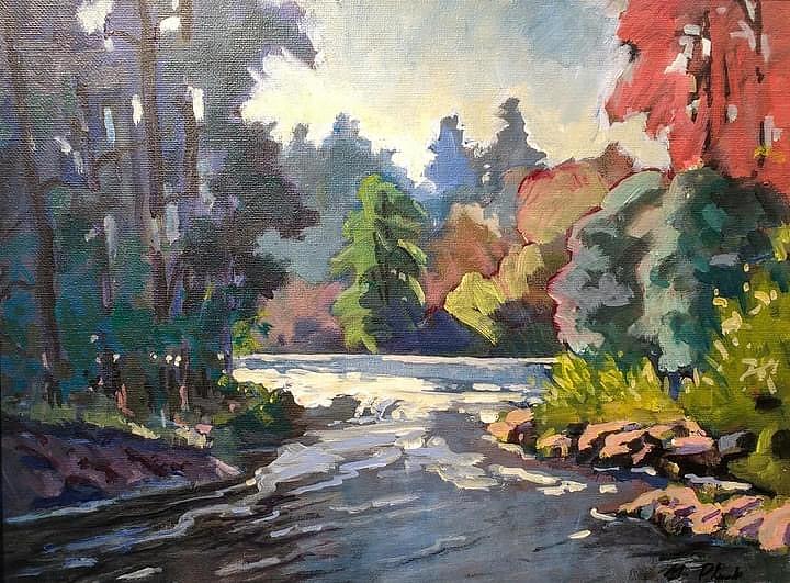 On the Santiam Painting by Margaret Plumb