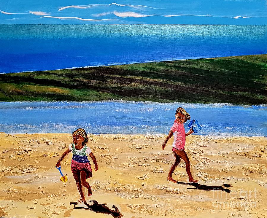    On the seashore of endless worlds the children meet   Painting by Eli Gross