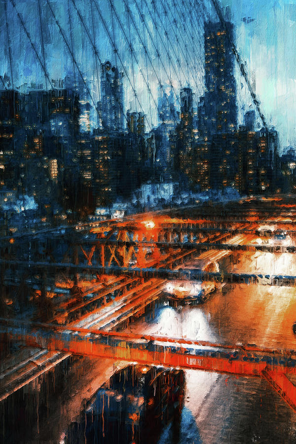On the streets of New York City - 02 Painting by AM FineArtPrints