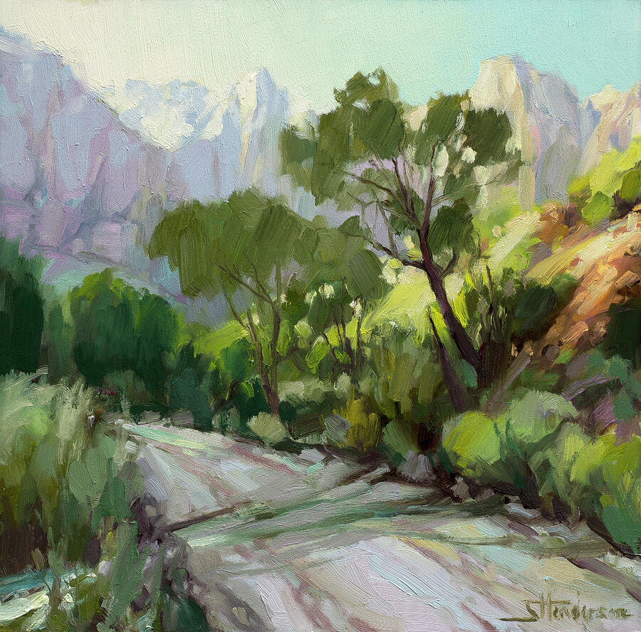 On the Temple Road Painting by Steve Henderson