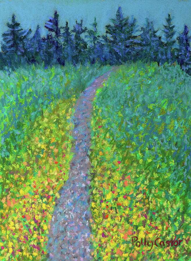 On the Trail to Bakers Falls Painting by Polly Castor