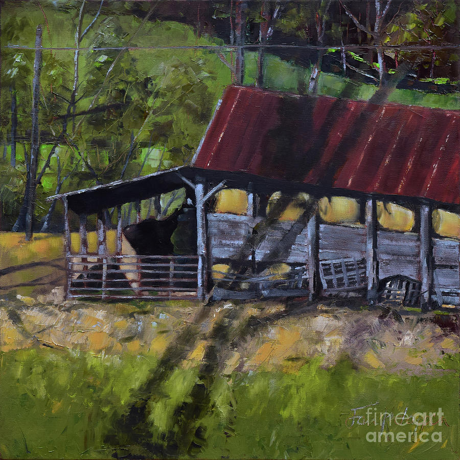 On the Way Home - Barn - Ellijay Painting by Jan Dappen