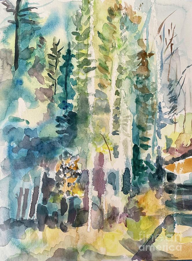 Tree Painting - On the Way Up The Mountains by Carolyn Alston Thomas
