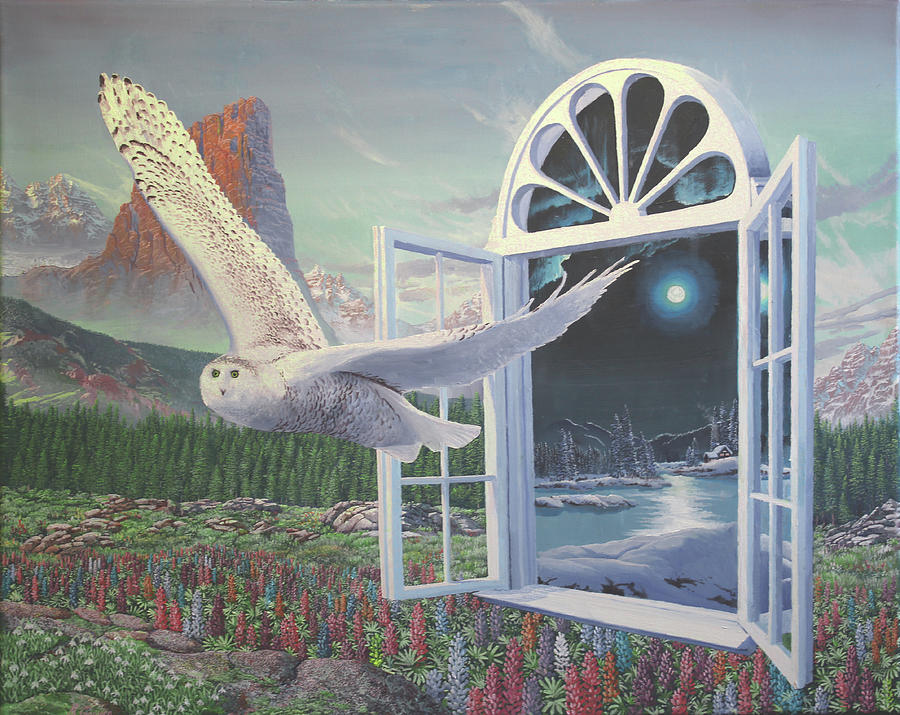 Owl Painting - On the Wing by Michael Goguen