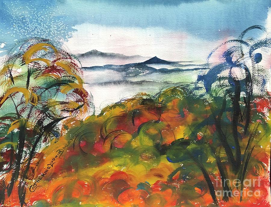 Fall on the Blue Ridge Mountains at Seven Devils Painting by Catherine Ludwig Donleycott