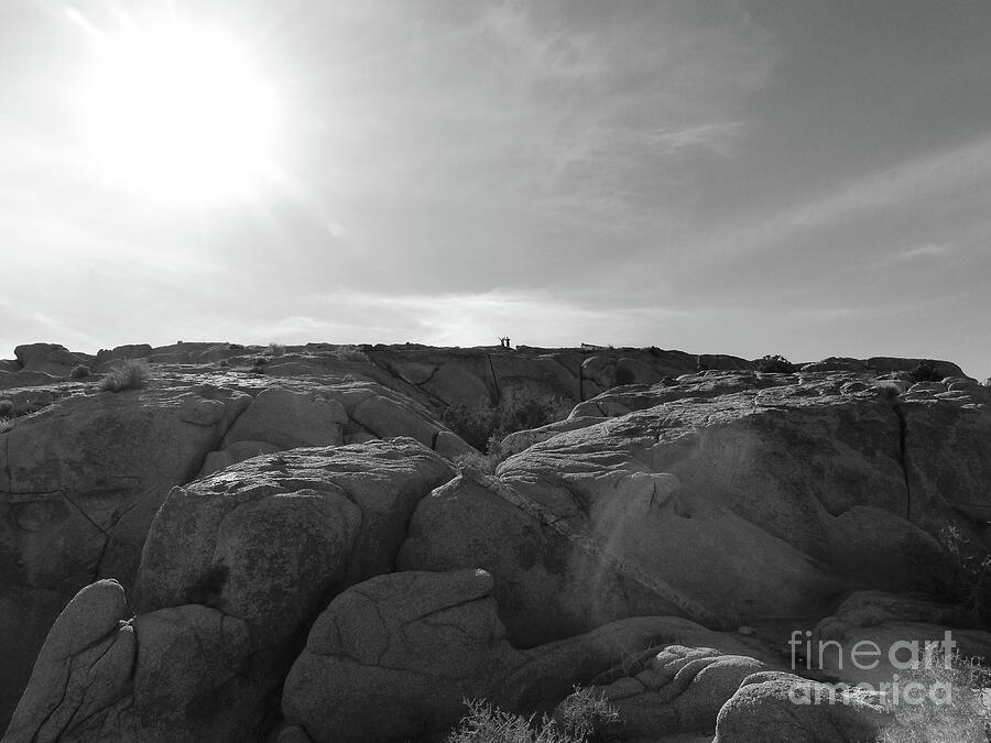 Black And White Photograph - On Top of the Rocks BW by Connie Sloan
