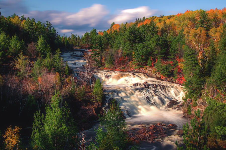 Onaping Falls surrounded by fall colours Photograph by Jay Smith