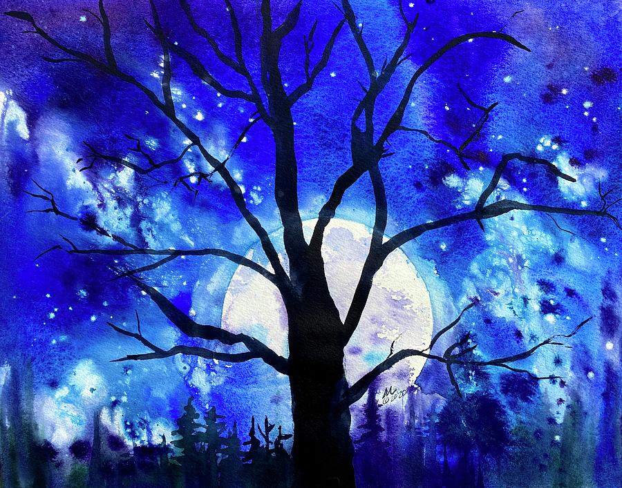 Once in a Blue Moon Painting by Michal Madison