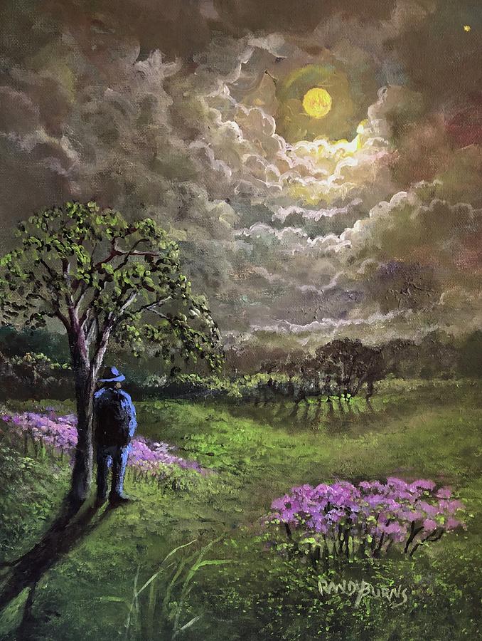 Once In A Blue Moon Painting by Rand Burns