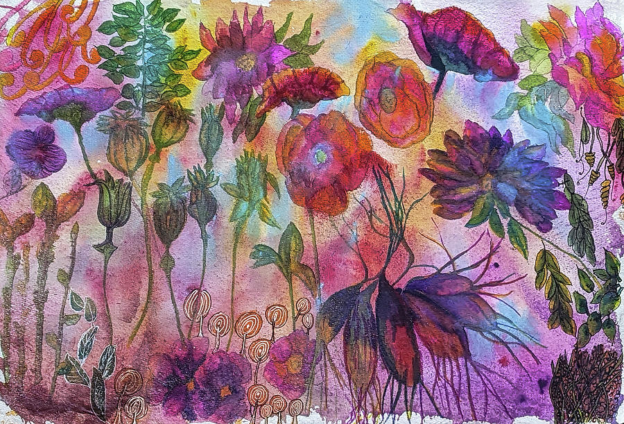 Once Upon a Garden 527 Painting by Cathy Anderson