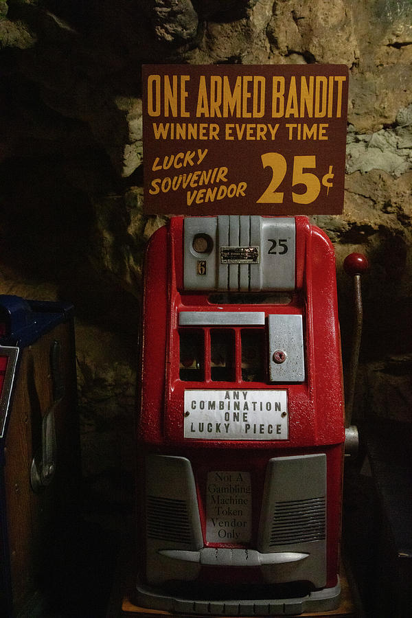 One Armed Bandit machine on Historic Route 66 at Meramec Caves in Missouri Photograph by Eldon McGraw