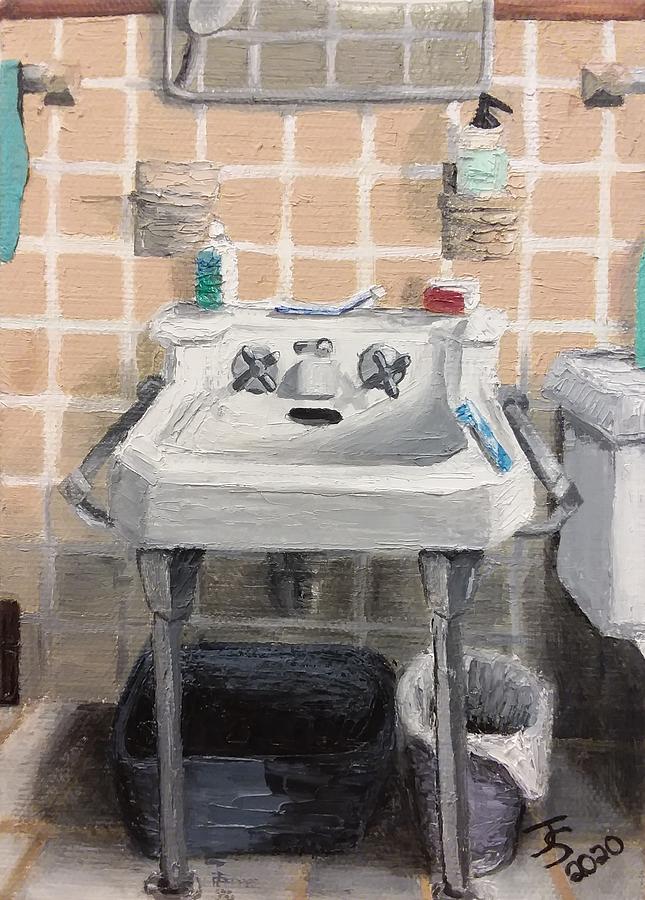 One Bathroon Painting by Joanne Stowell