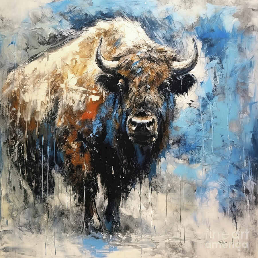 One Big Bison Painting by Tina LeCour One Big Bison Painting by Tina LeCour